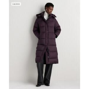 Quince Responsible Down Long Puffer Jacket Deep Orchid Purple S NWT